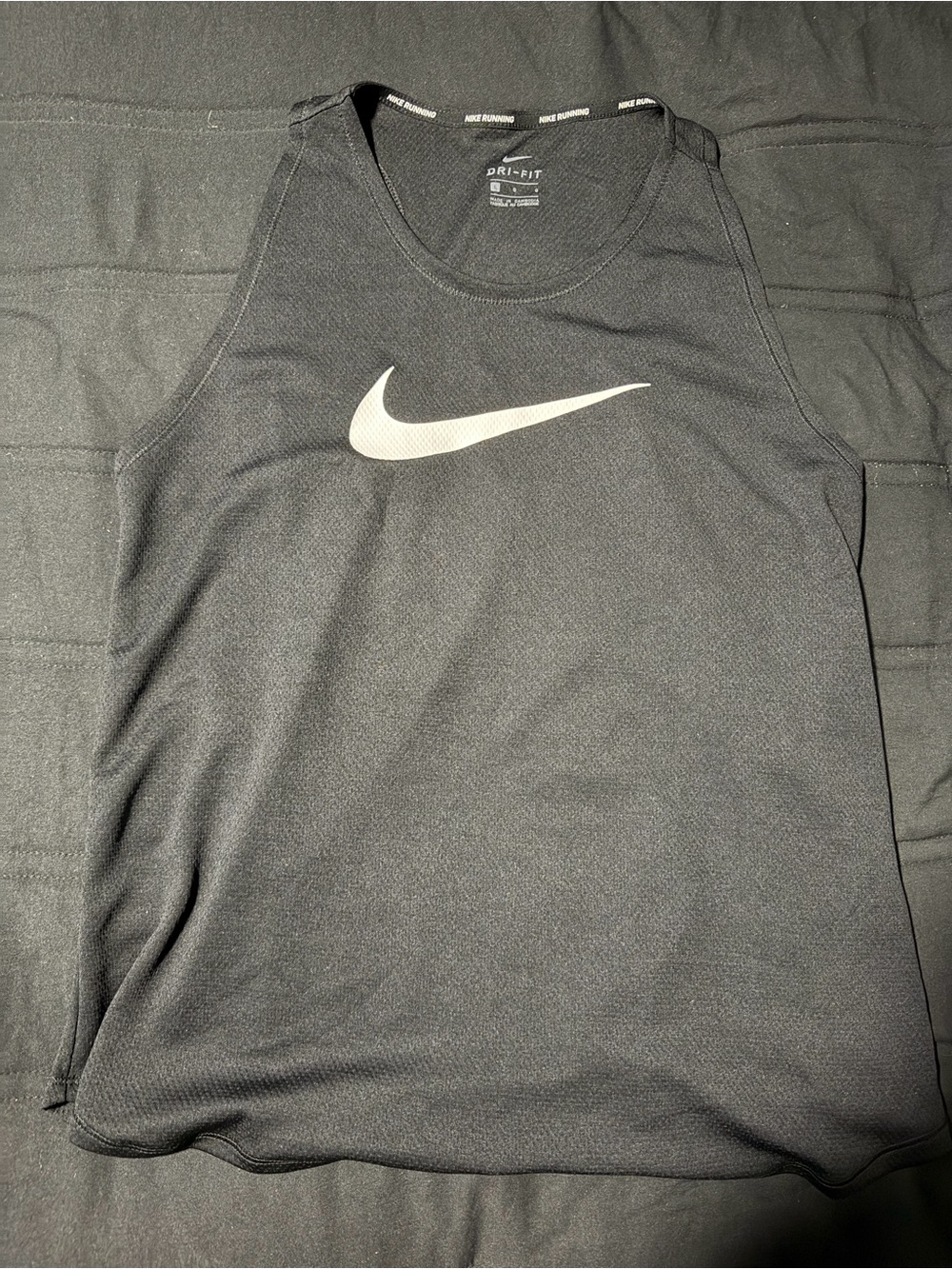 Nike Black Tank with White Swoosh Logo